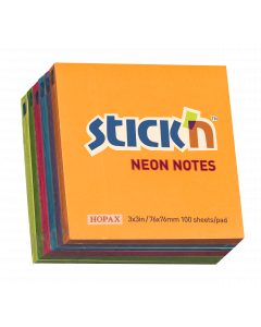 Notisblock 76x76 100 Blad 6 Pack Sorterat Neon