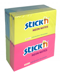 Notisblock 76x127 100 Blad 12 Pack Sorterat Neon